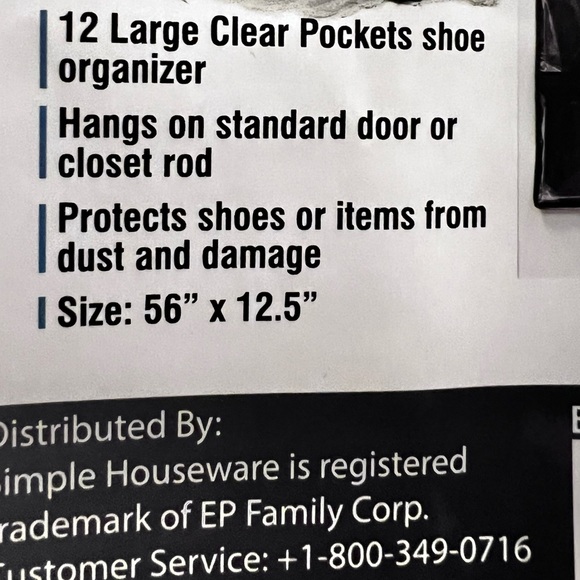 Simple Houseware 12 Pocket Over Door Organizer - Picture 5 of 5